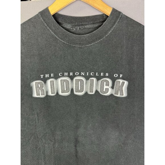 Vintage Y2K The Chronicles Of Riddick Movie Book Promo UPS Rare Black XL Tee - Picture 3 of 5